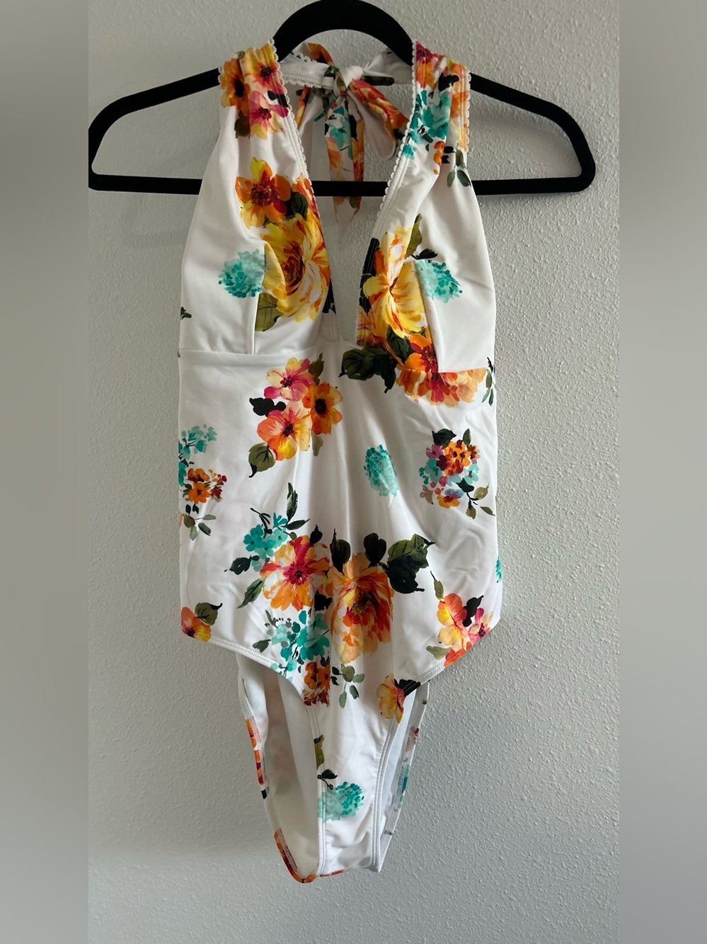 White Floral One-Piece Swimsuit